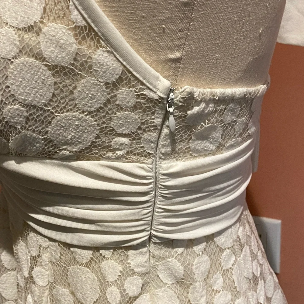 Halter Polka Dot White Cream Gold Mesh Dress - forever 21 - Picture 4 of 6